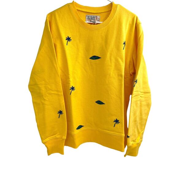 Free People X Sandrine Rose Oversized Embroidered Pullover Yellow Sweatshirt S - Picture 3 of 10